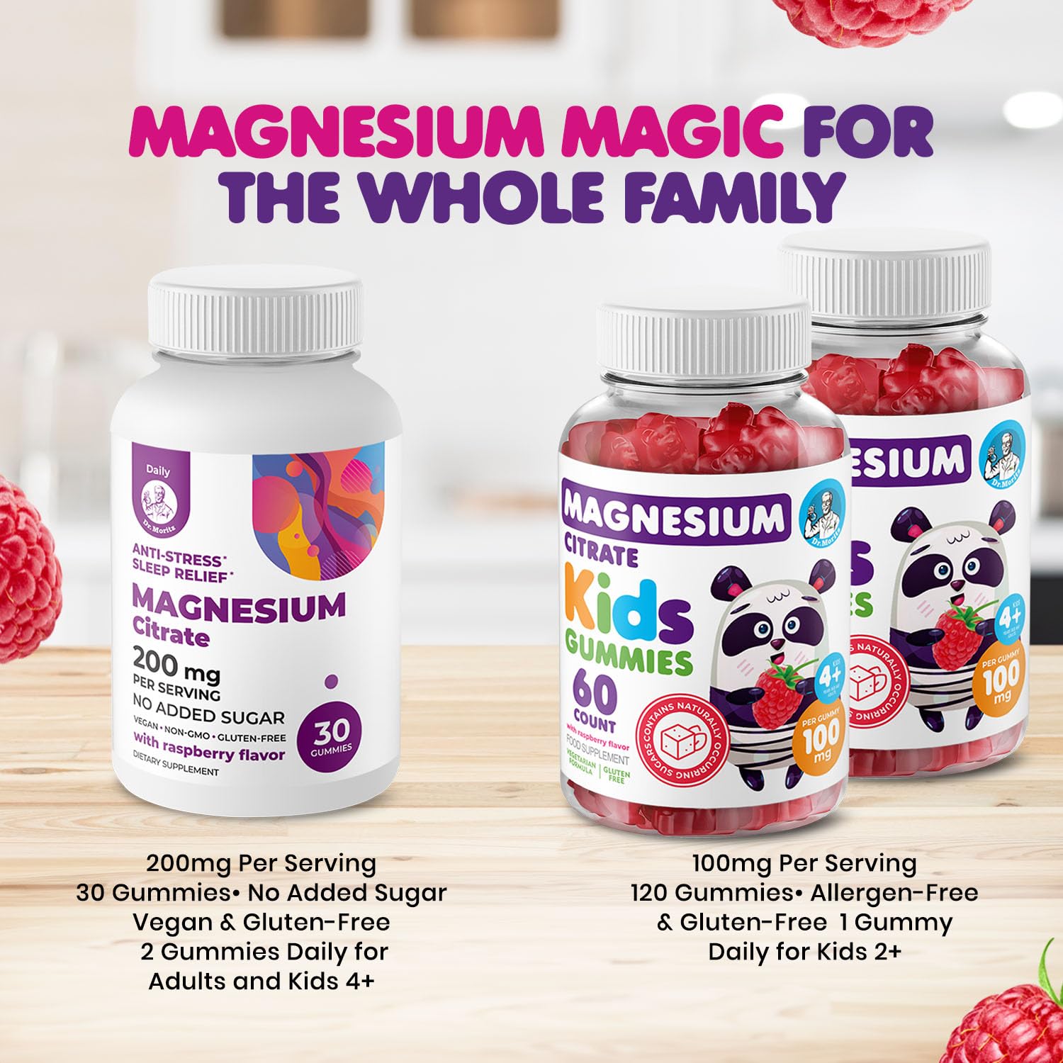 DR. MORITZ Magnesium Gummies 490g packaging details