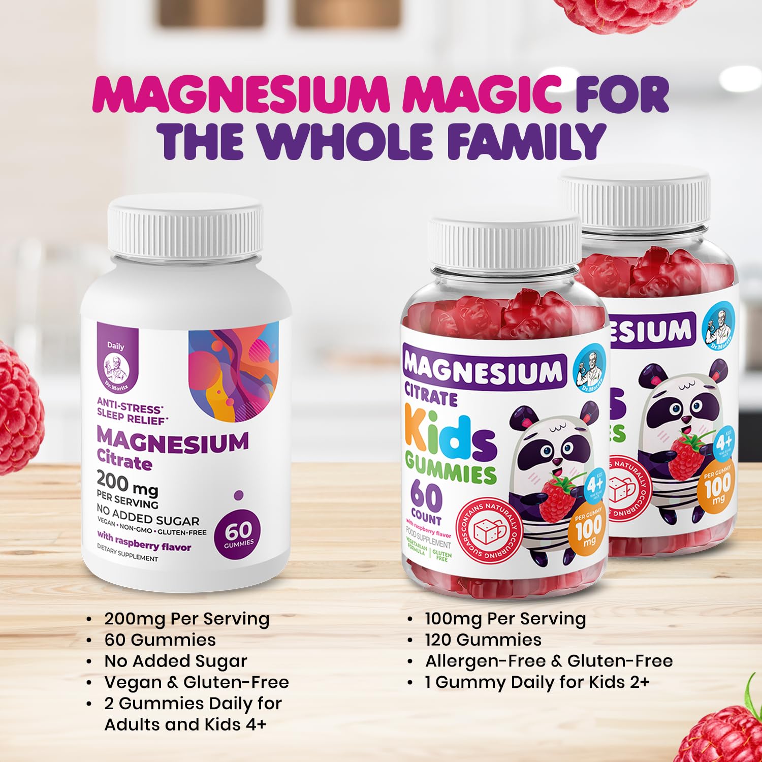 DR. MORITZ Magnesium Gummies close-up of gummies