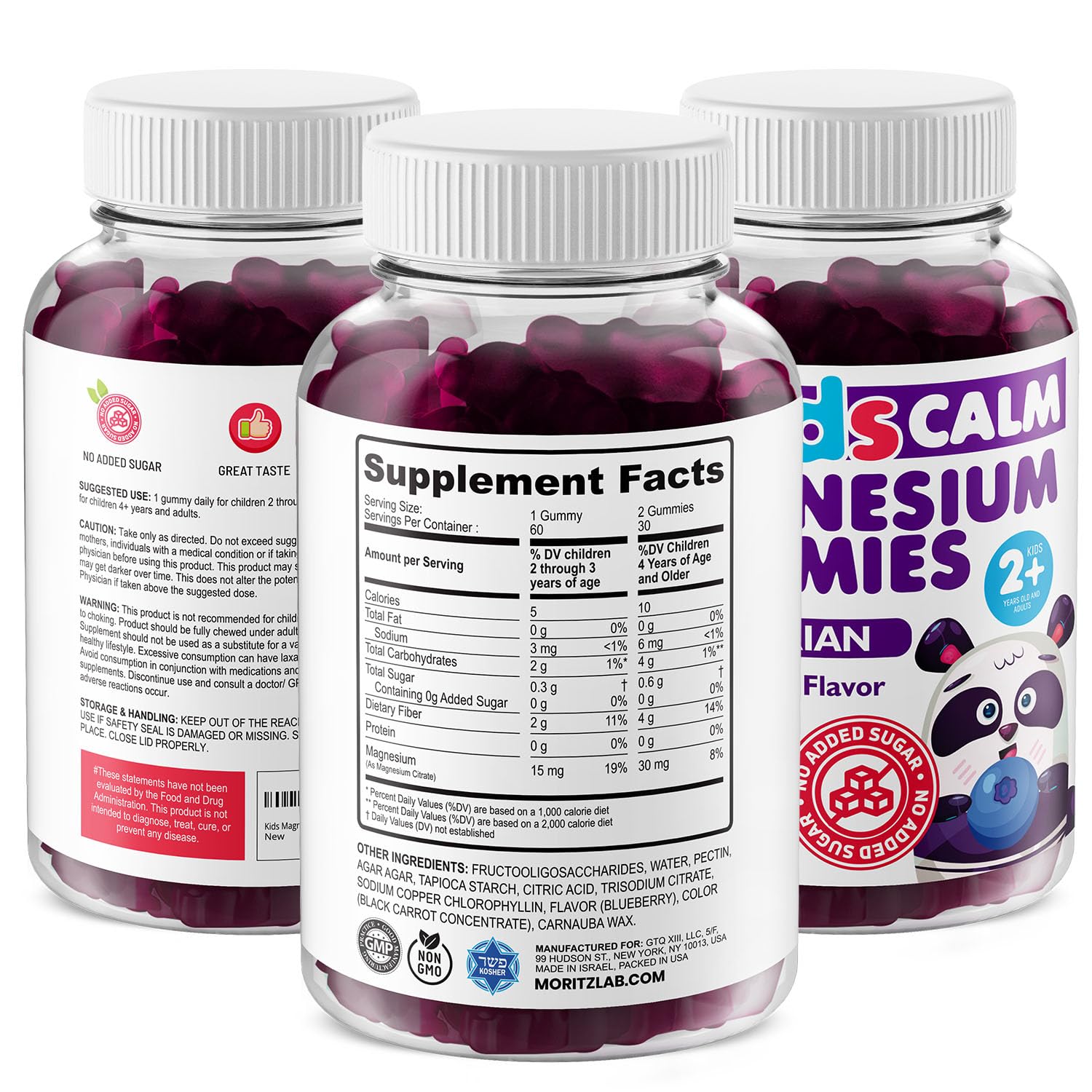 DR. MORITZ Magnesium Gummies for Kids side view showing gummies
