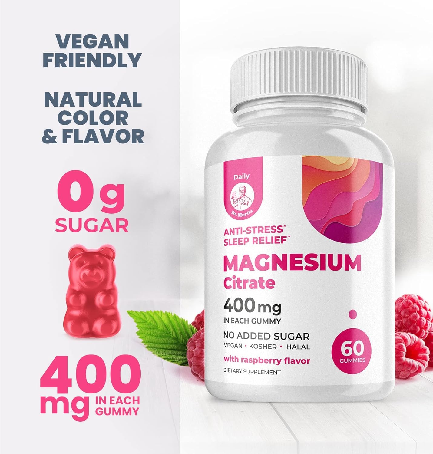 DR. MORITZ Magnesium Gummies raspberry flavour