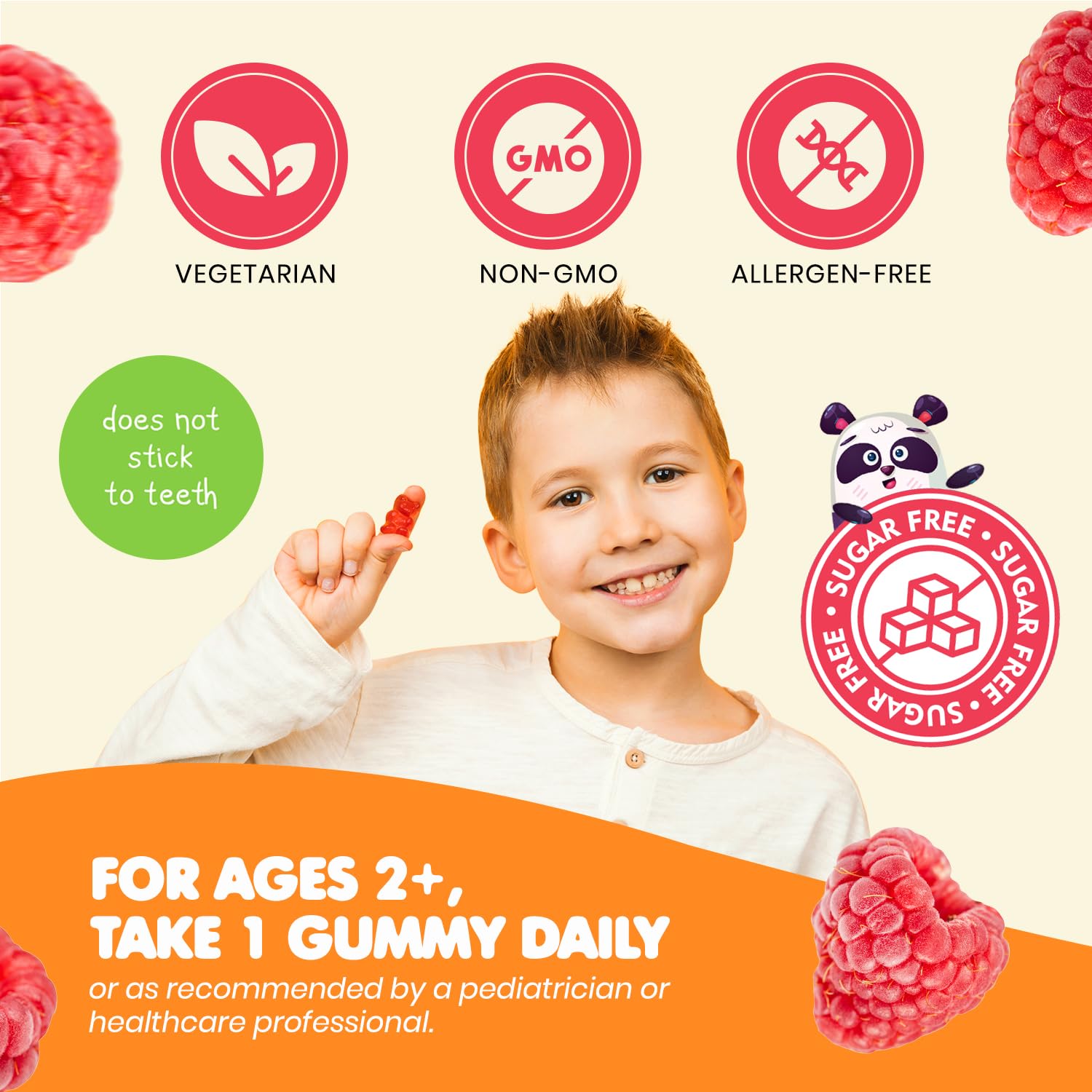 DR. MORITZ Magnesium Gummies raspberry flavour close-up