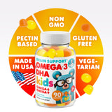 DR. MORITZ Omega 3 Gummies for Kids with a child holding a gummy