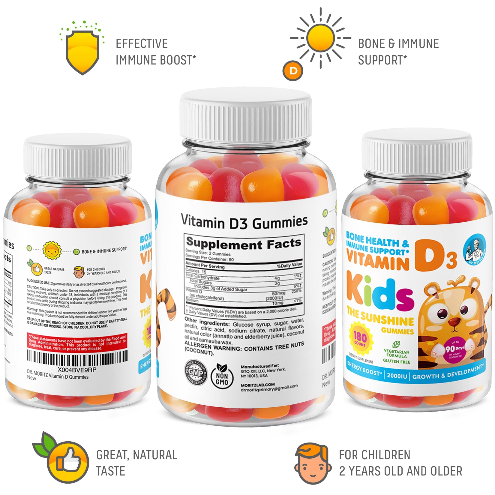 DR. MORITZ Vitamin D3 Gummies packaging side view