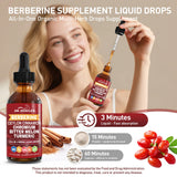 DR. MUSCLE'S Berberine Liquid Drops lifestyle scene with glass of water