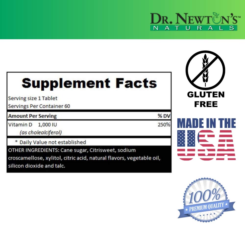 Dr Newtons Naturals Vitamin D3 Fast Melts tablets close-up