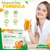 Dr.Nick's Women's Multivitamin displayed with fresh oranges