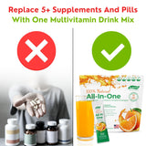 Dr.Nick's Women's Multivitamin stick packets arranged on a table