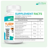 Dr. Olivia Naturals Turmeric 5-in-1 Complex 1500mg Capsules side view