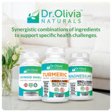 Dr. Olivia Naturals Turmeric 5-in-1 Complex capsules in a natural setting