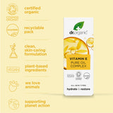 Dr. Organic Vitamin E Oil 120g with dropper showing oil texture