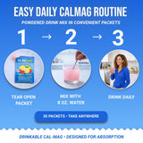 Dr. Price's Vitamins Calcium & Magnesium Powder Packets with fresh strawberries
