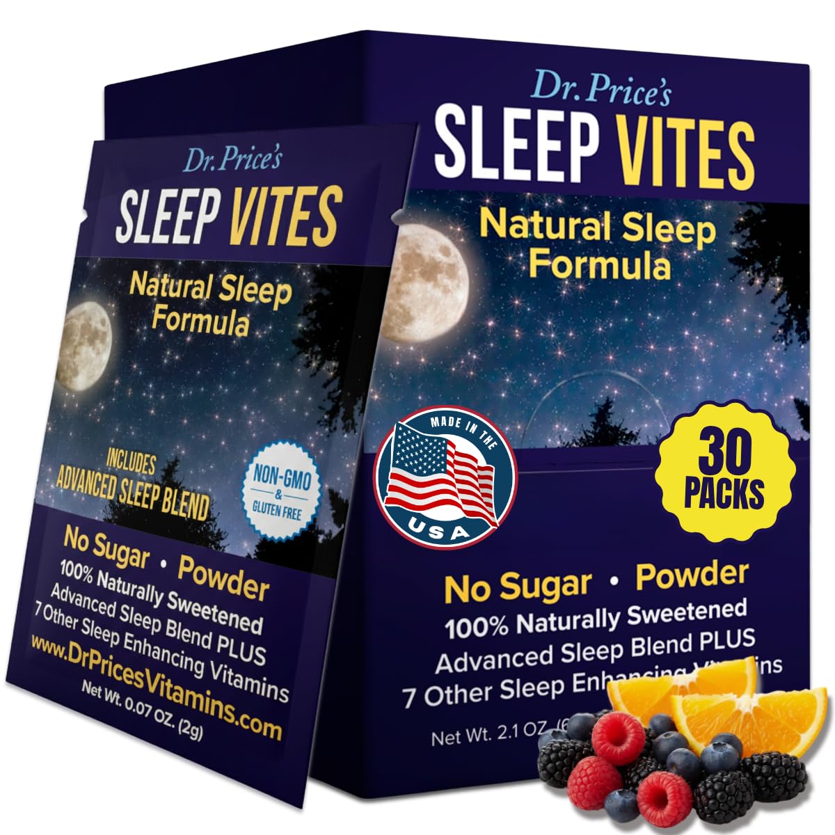 Dr. Price's Vitamins Sleep Aid Powder front view packaging