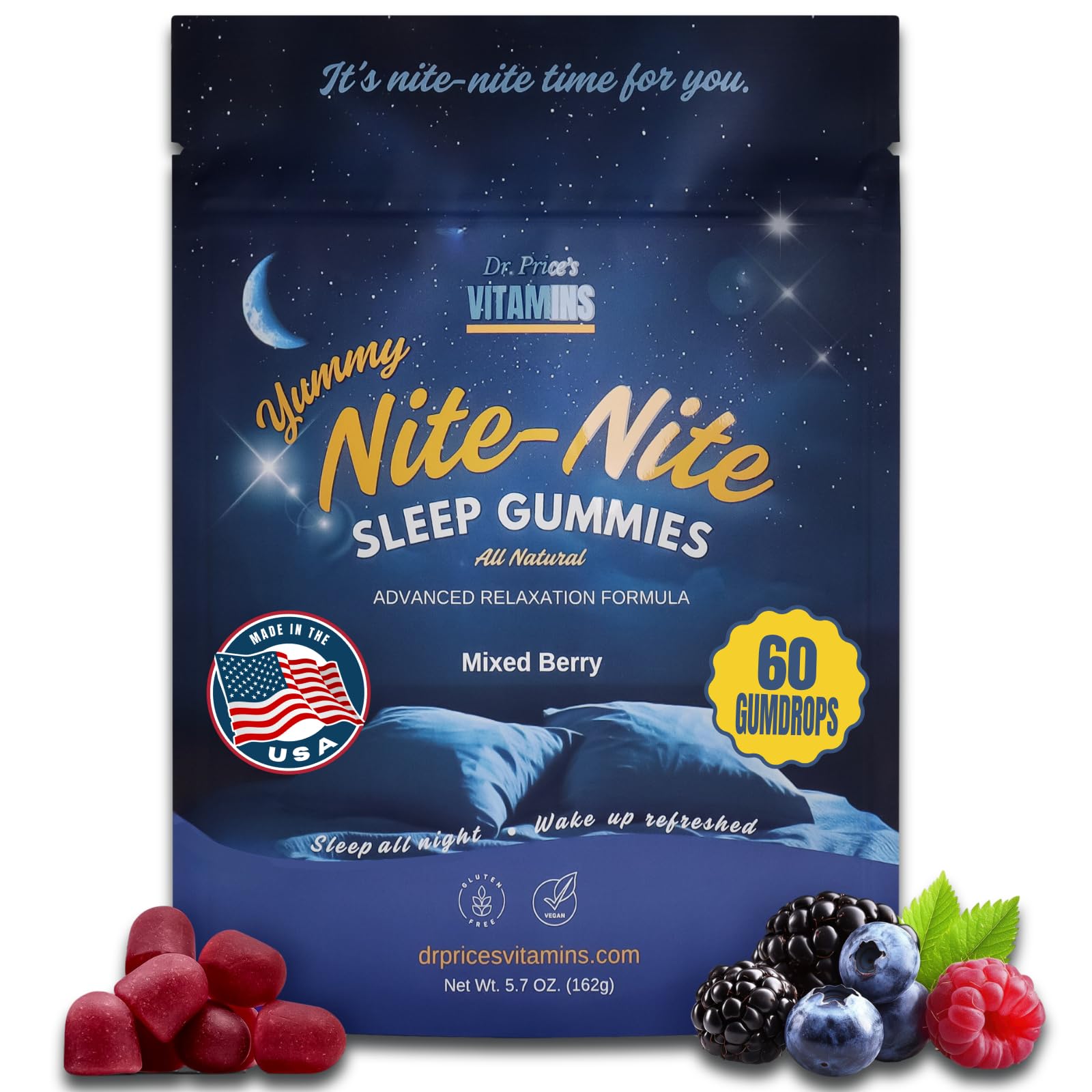 Dr. Price's Vitamins Sleep Gummies 60ct Mixed Berry front view