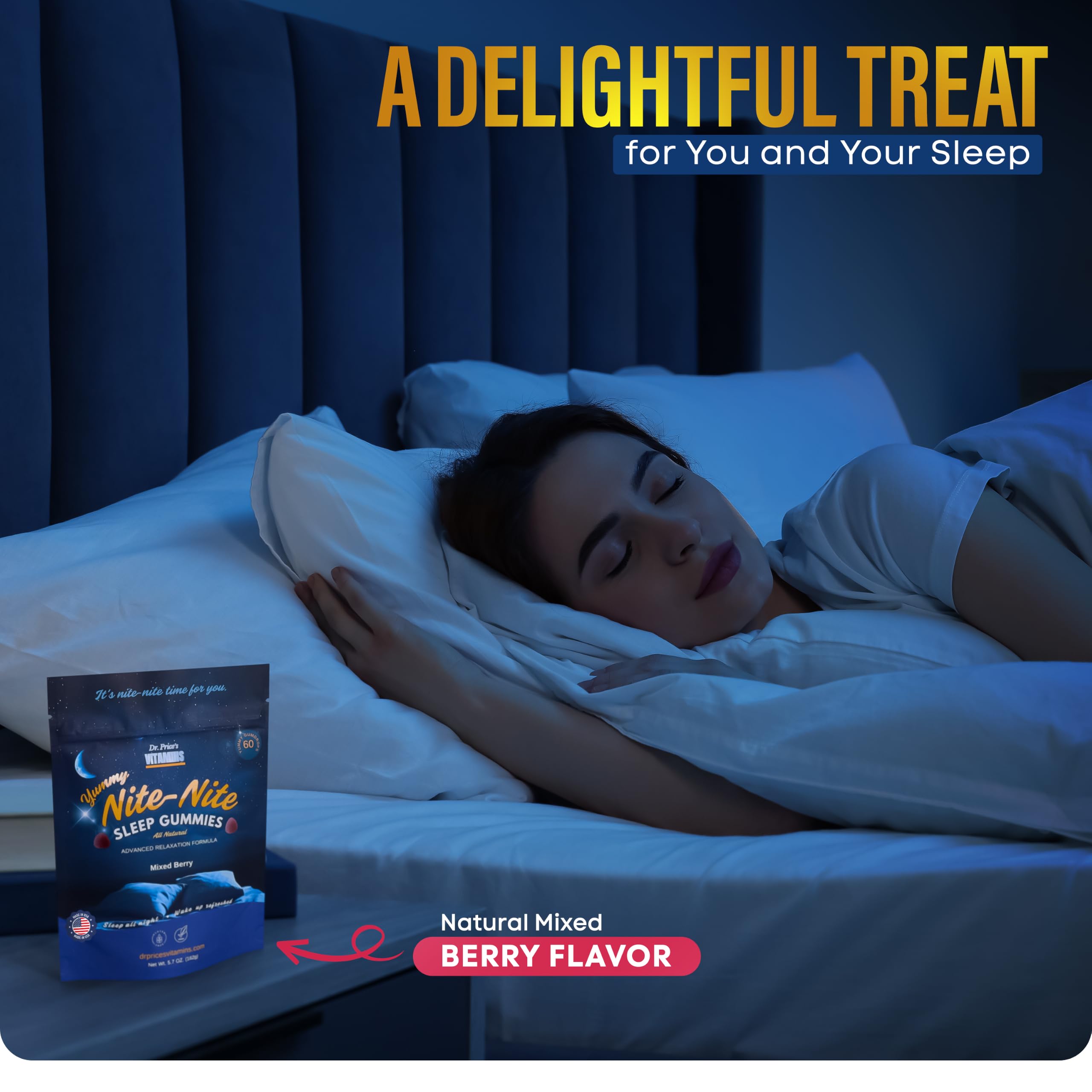 Dr. Price's Vitamins Sleep Gummies 60ct Mixed Berry with ingredients