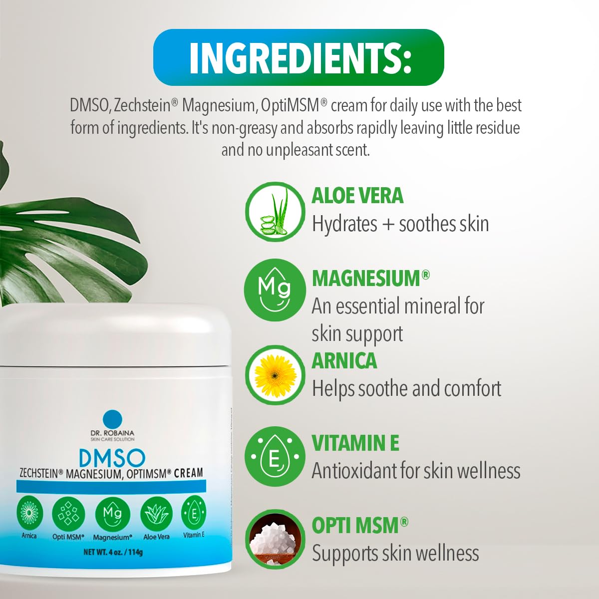 Dr. Robaina DMSO Cream close-up of texture on hand