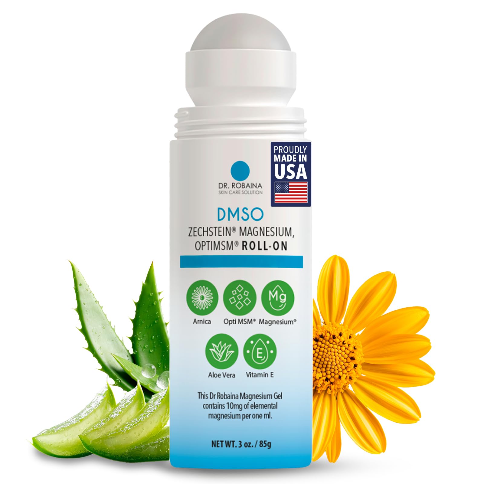 Dr. Robaina DMSO Roll-On 109g with magnesium chloride front view