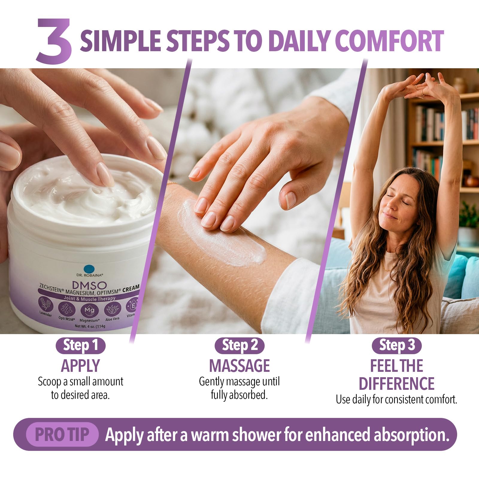 Dr. Robaina Lavender DMSO Cream in a lifestyle setting