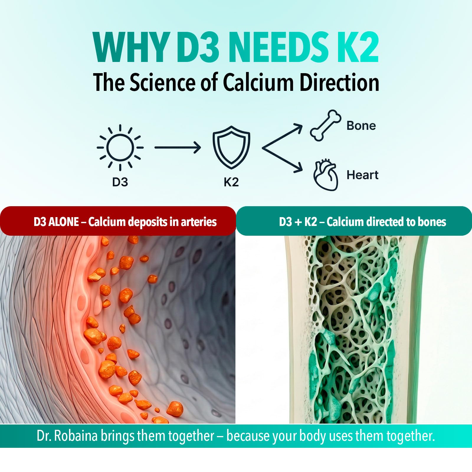 Dr. Robaina Vitamin D3 & K2 liquid ingredients list