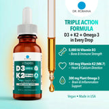 Dr. Robaina Vitamin D3 & K2 sublingual liquid dropper close-up