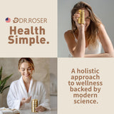 DR.ROSER Golden Capsules with a glass of water
