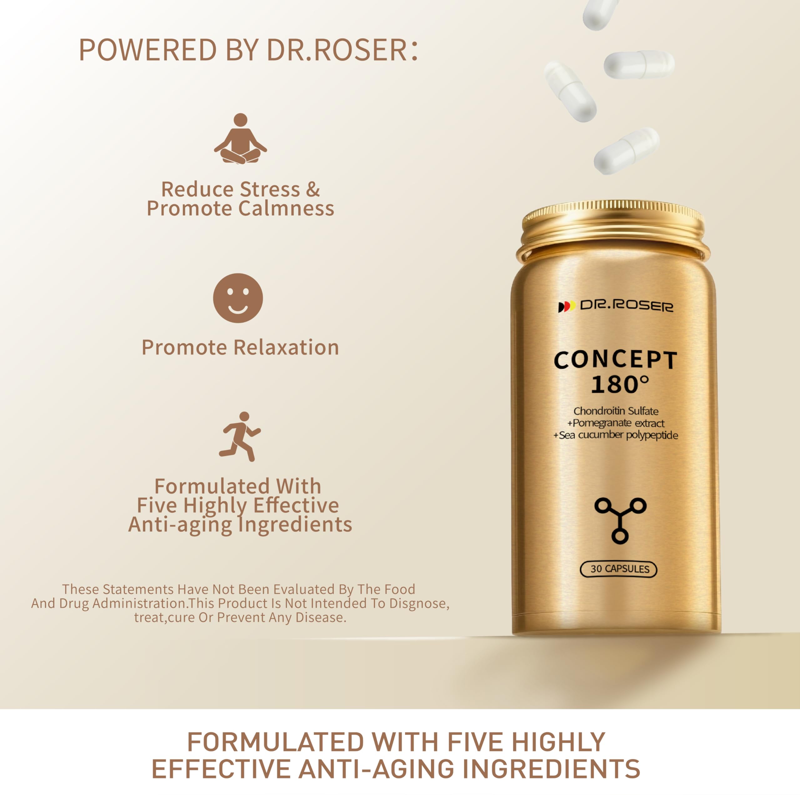 DR.ROSER Golden Capsules with ingredients
