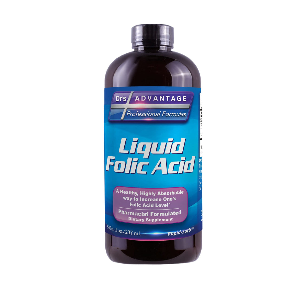 Dr's Advantage Liquid Folic Acid 800 MCG 8 oz front view