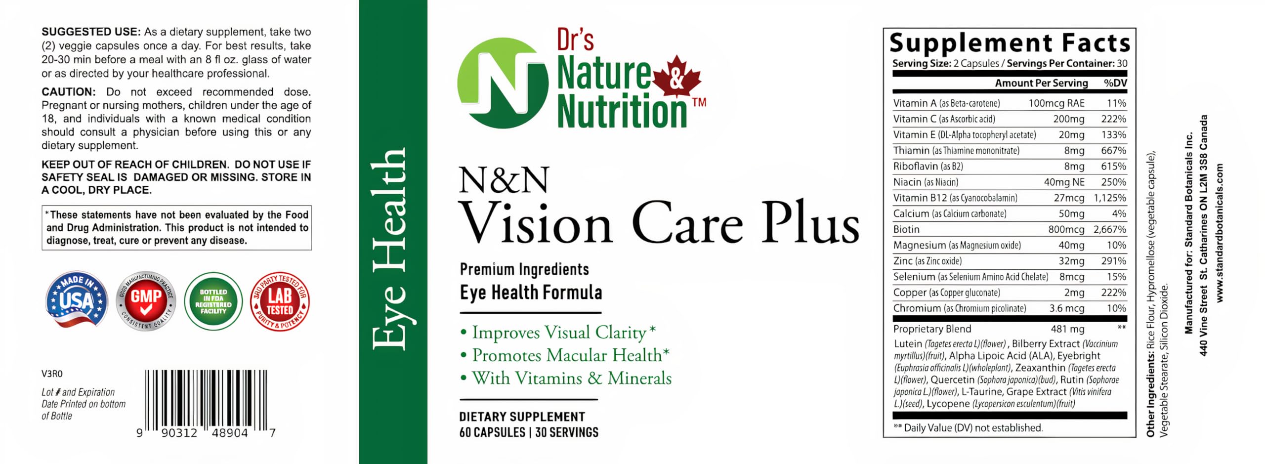 Dr's Nature & Nutrition Eye Vitamins capsule close-up