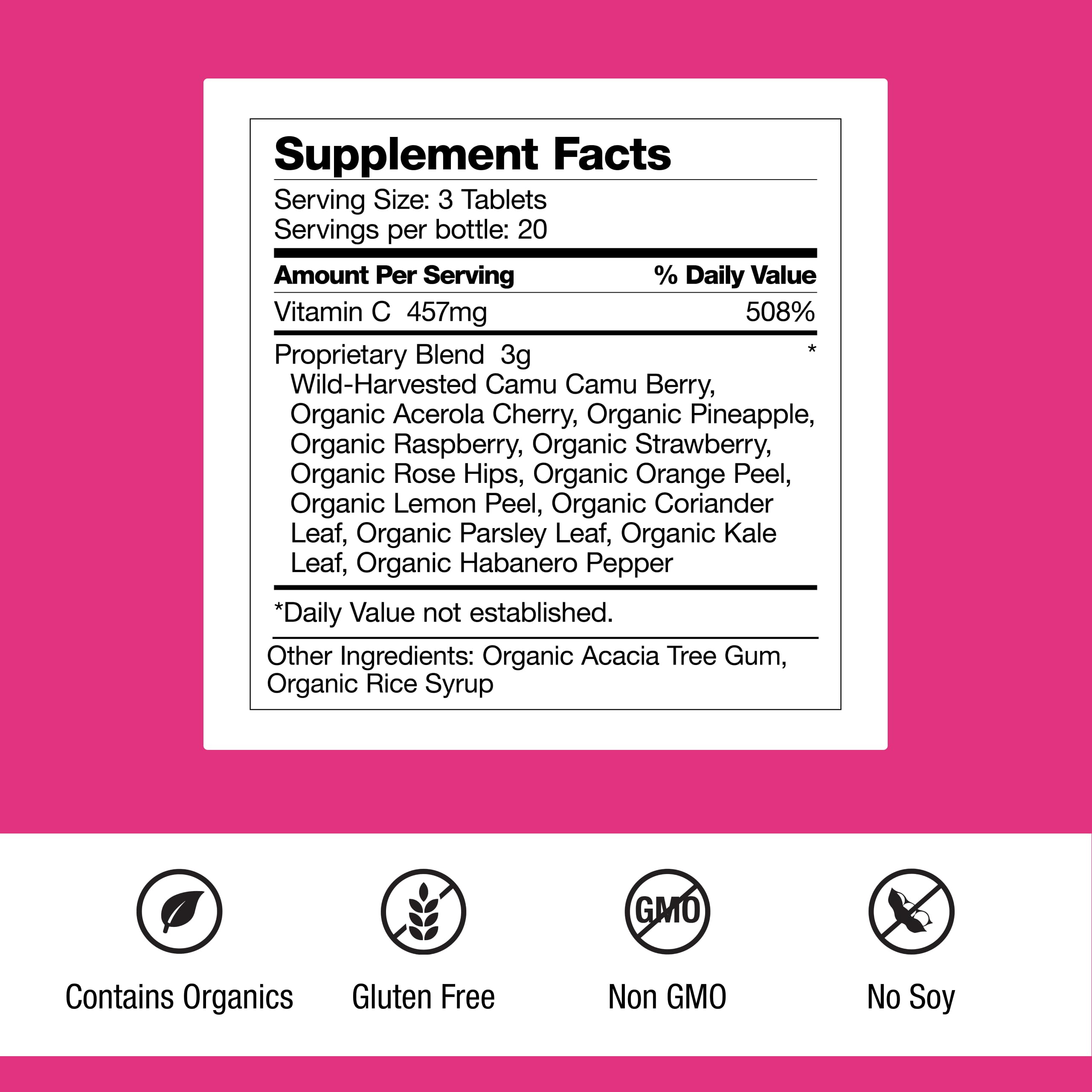 Dr. Schulze's Super-C Plus Vitamin C Supplement side view