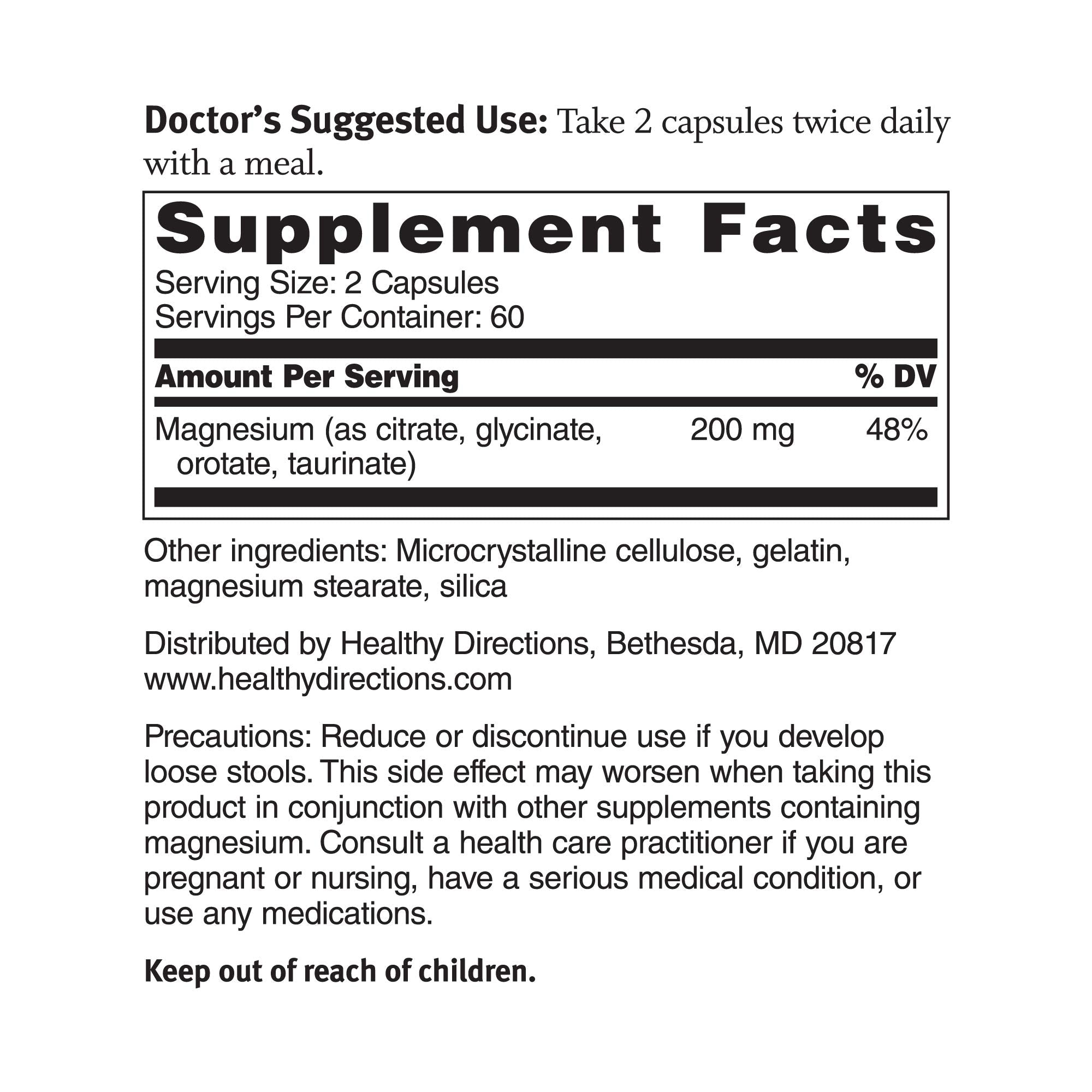 Dr. Sinatra Magnesium Broad-Spectrum Complex 400mg capsules side view