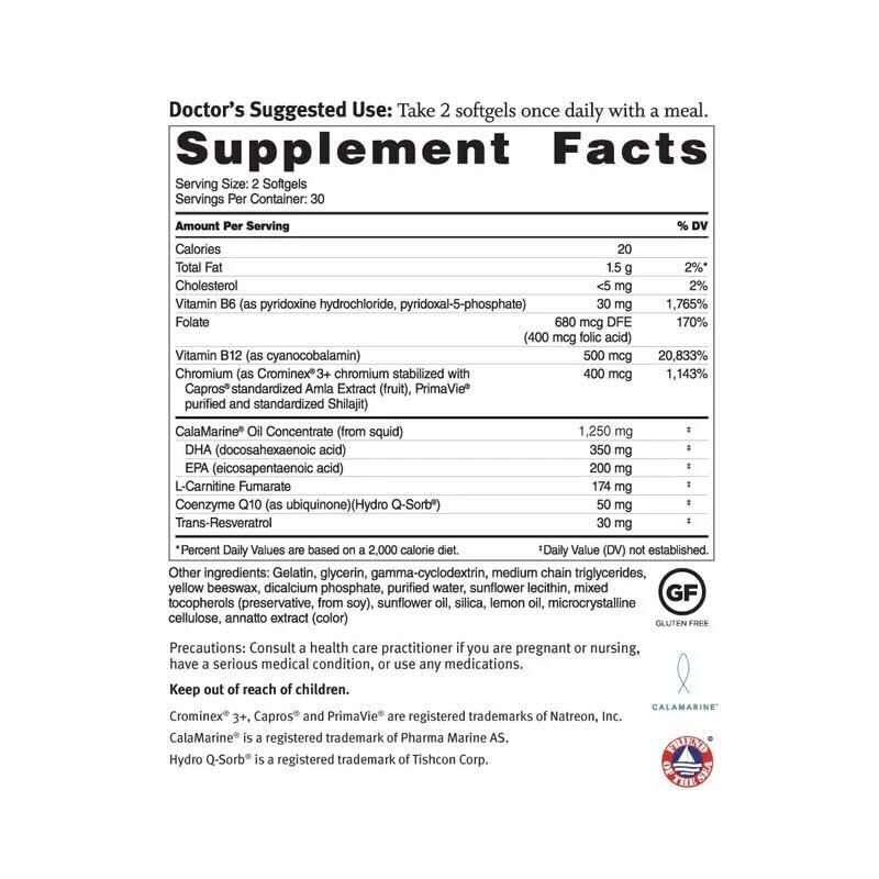 Dr. Sinatra Omega Q Plus Resveratrol packaging side view