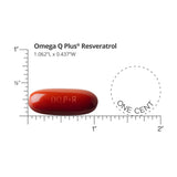 Dr. Sinatra Omega Q Plus Resveratrol soft gels on a wooden table