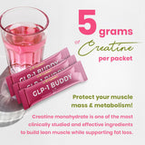 Dr. Stephanie's GLP-1 Buddy Drink Mix scoop next to the container