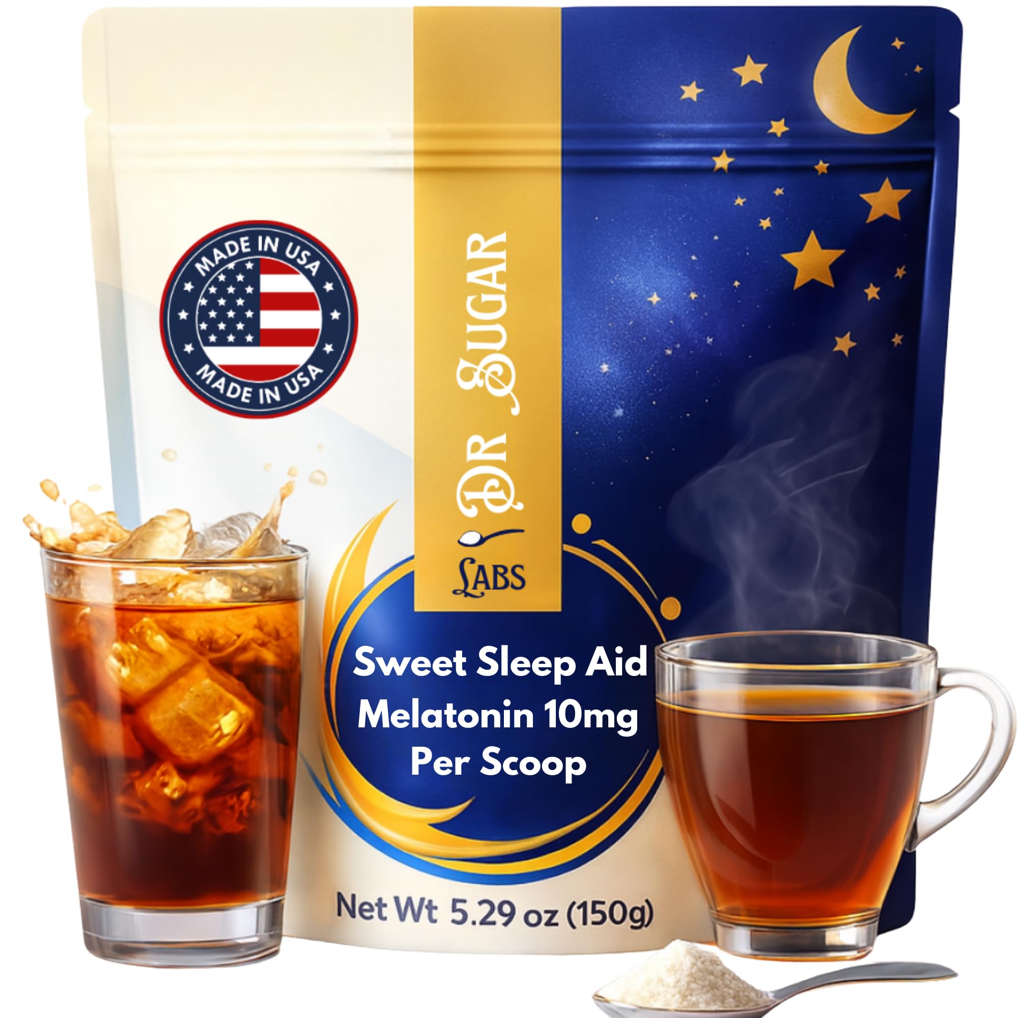 Dr Sugar Labs Sleep Aid Powder front view with packaging