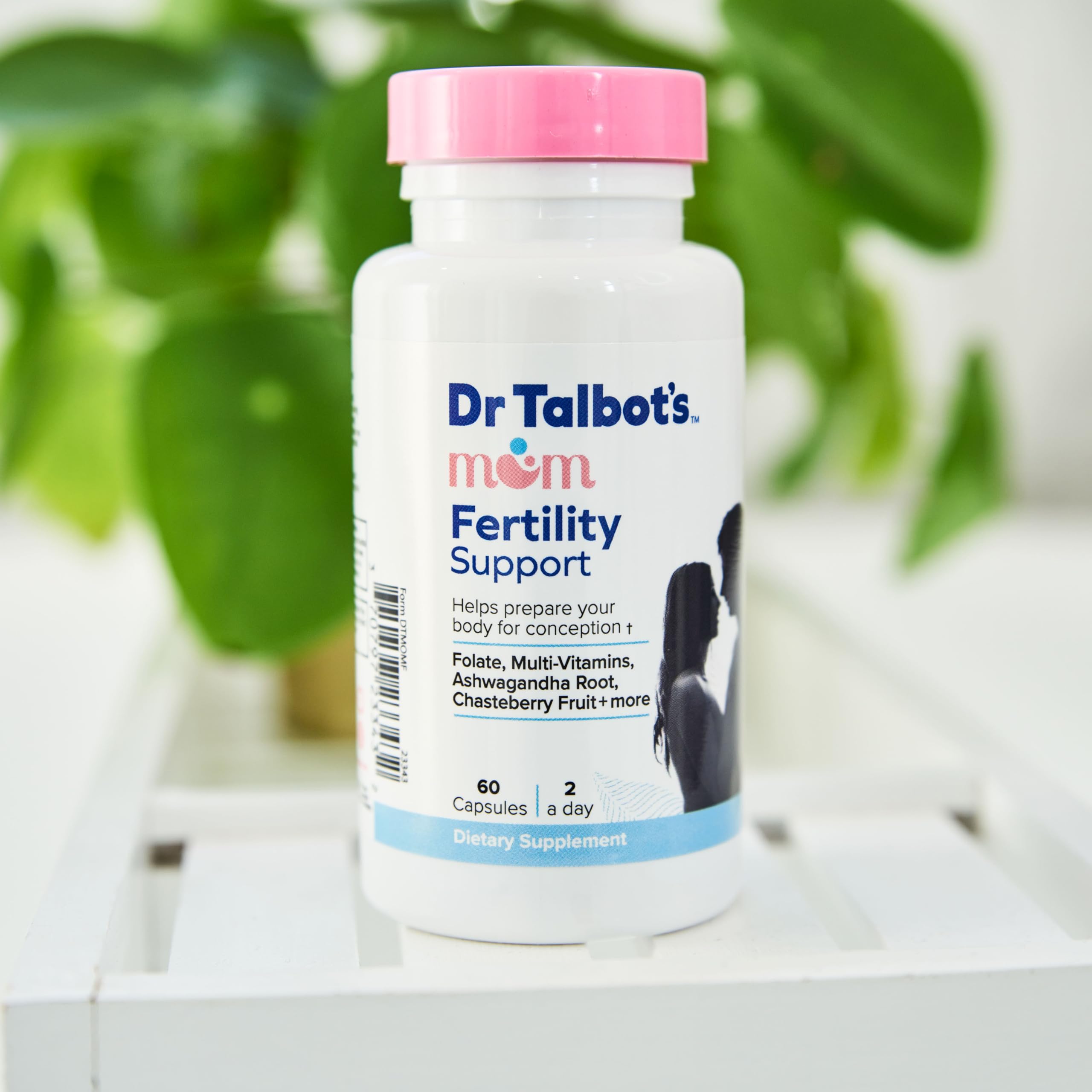 Dr. Talbot's Mom Fertility Support side view of the bottle