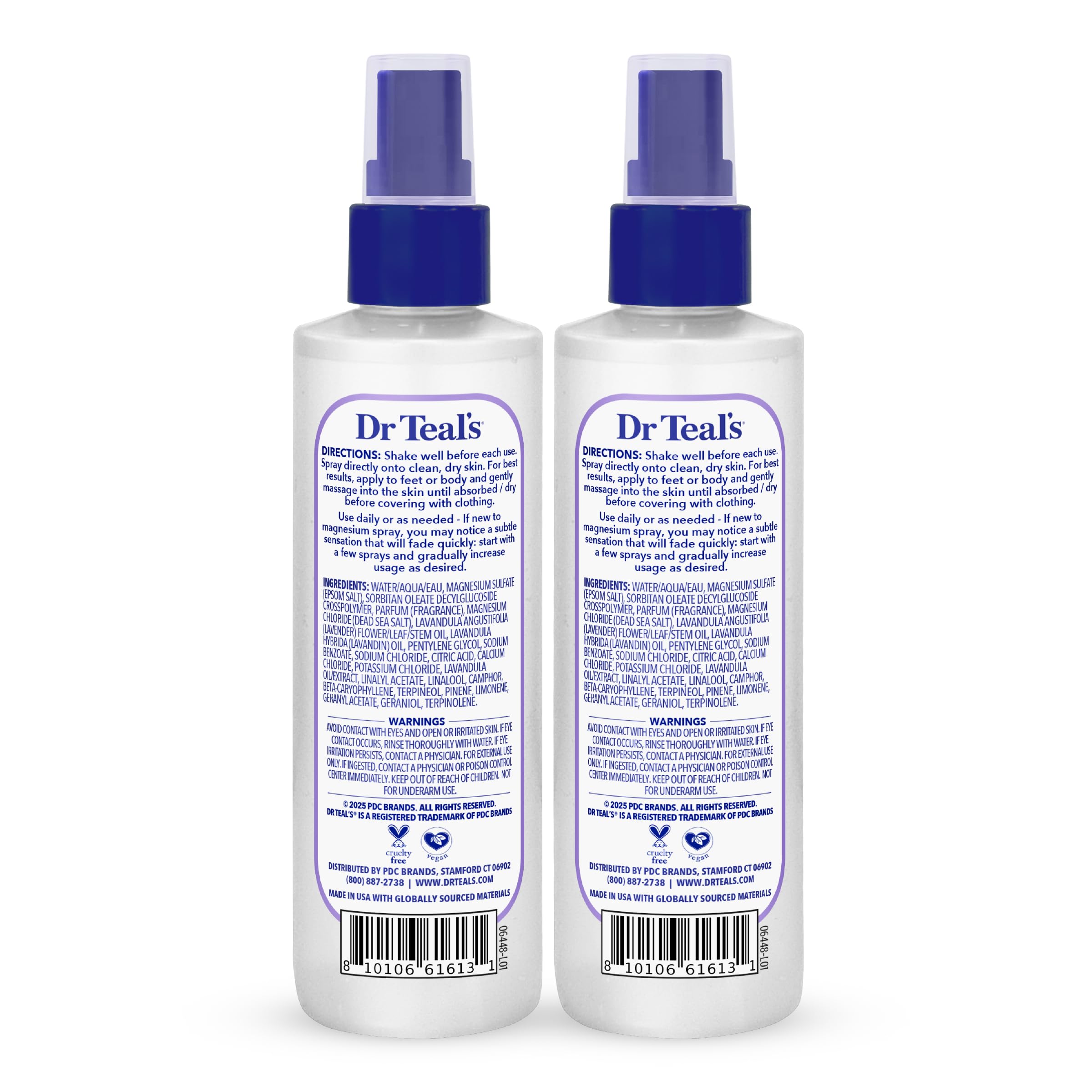 Dr Teal's Magnesium Spray 8 fl oz back view