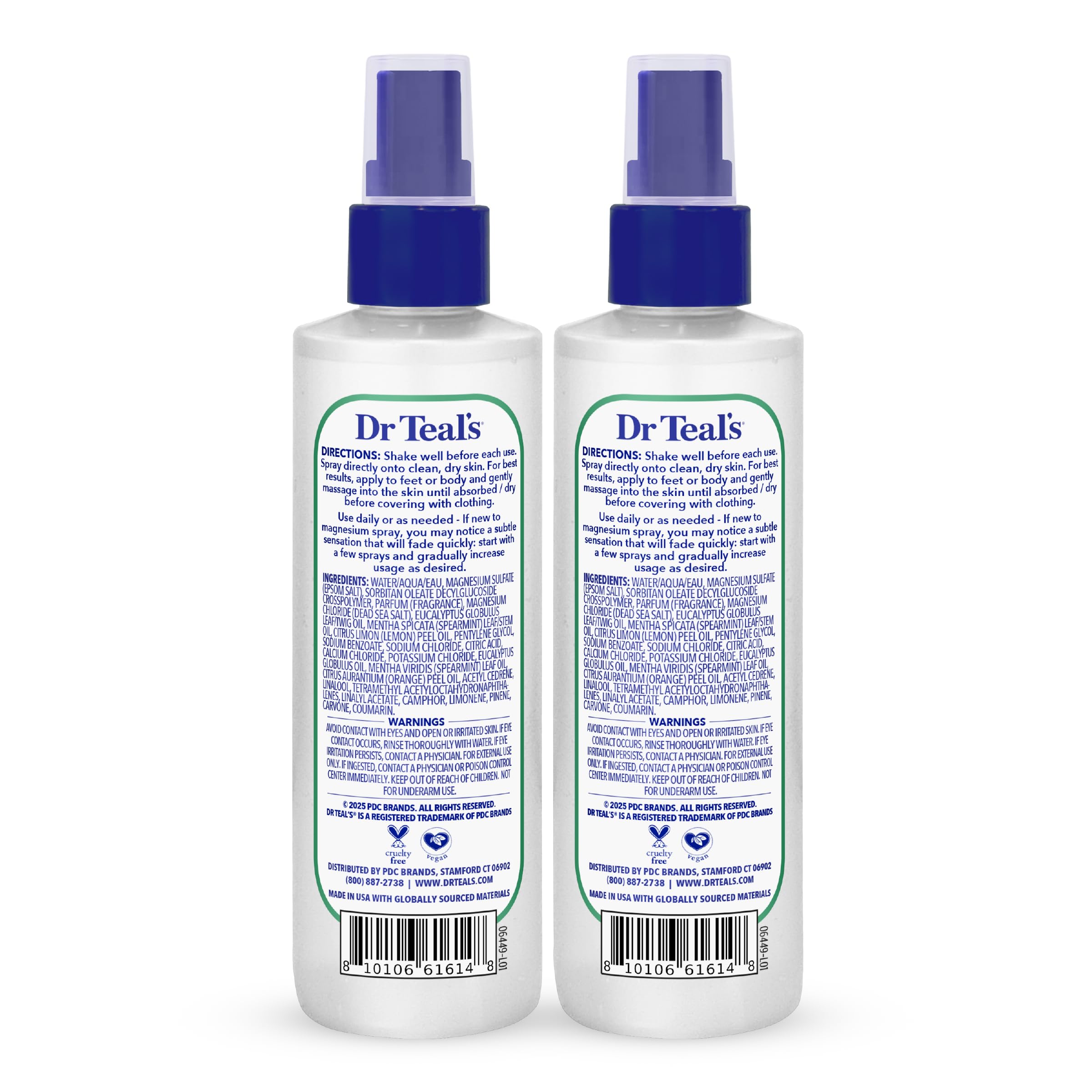 Dr Teal's Magnesium Spray 8 fl oz back view