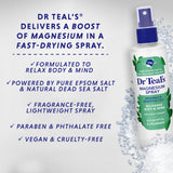 Dr Teal's Magnesium Spray 8 fl oz bottle on a bathroom shelf