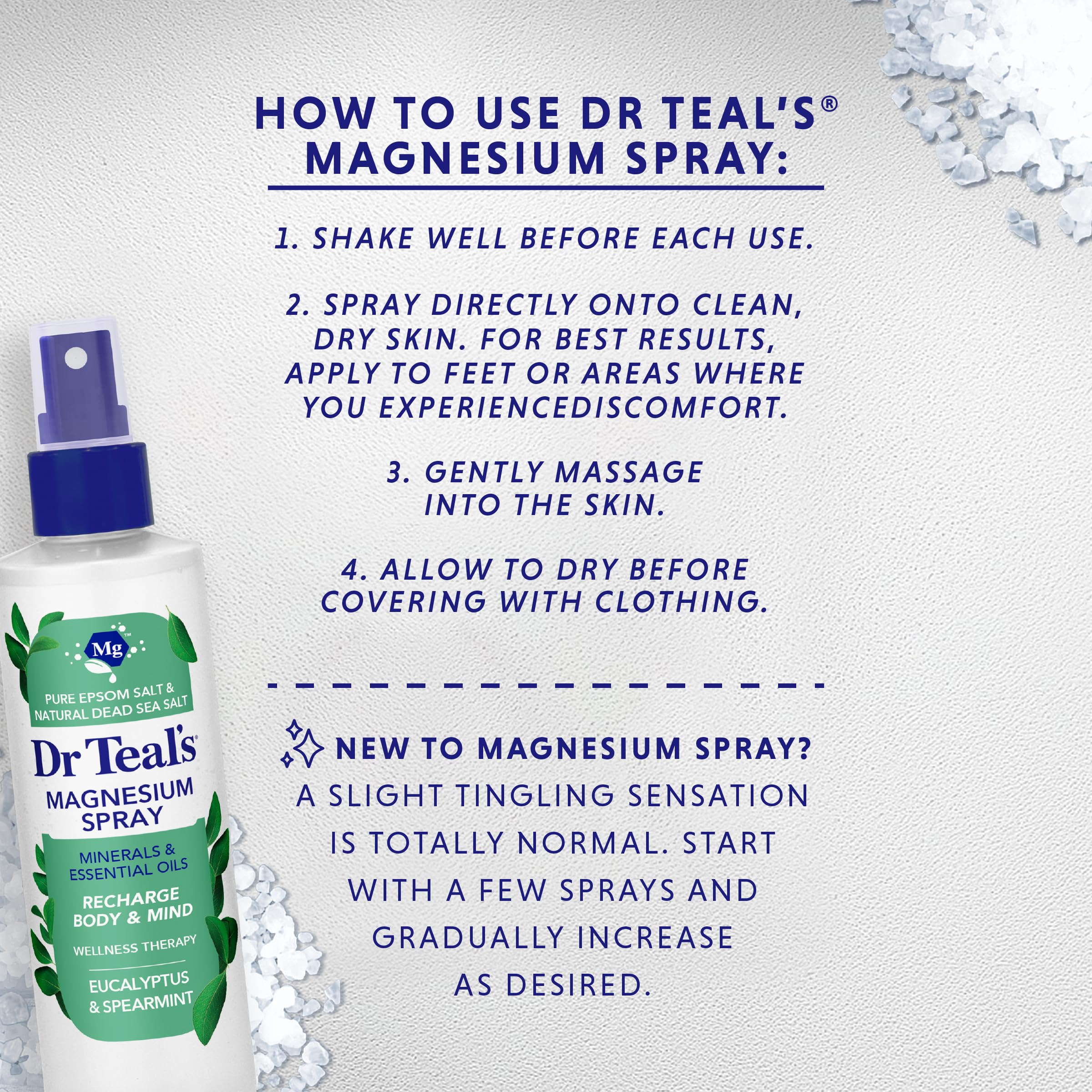 Dr Teal's Magnesium Spray 8 fl oz in a gym bag