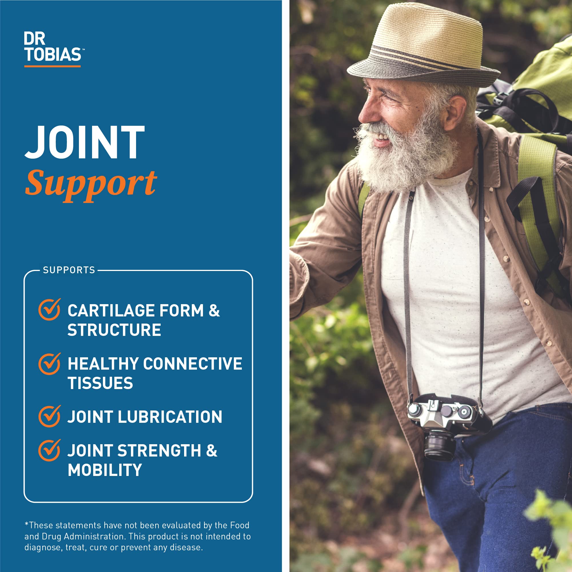 Dr. Tobias Chondroitin Sulfate Joint Support Supplement back view with ingredients