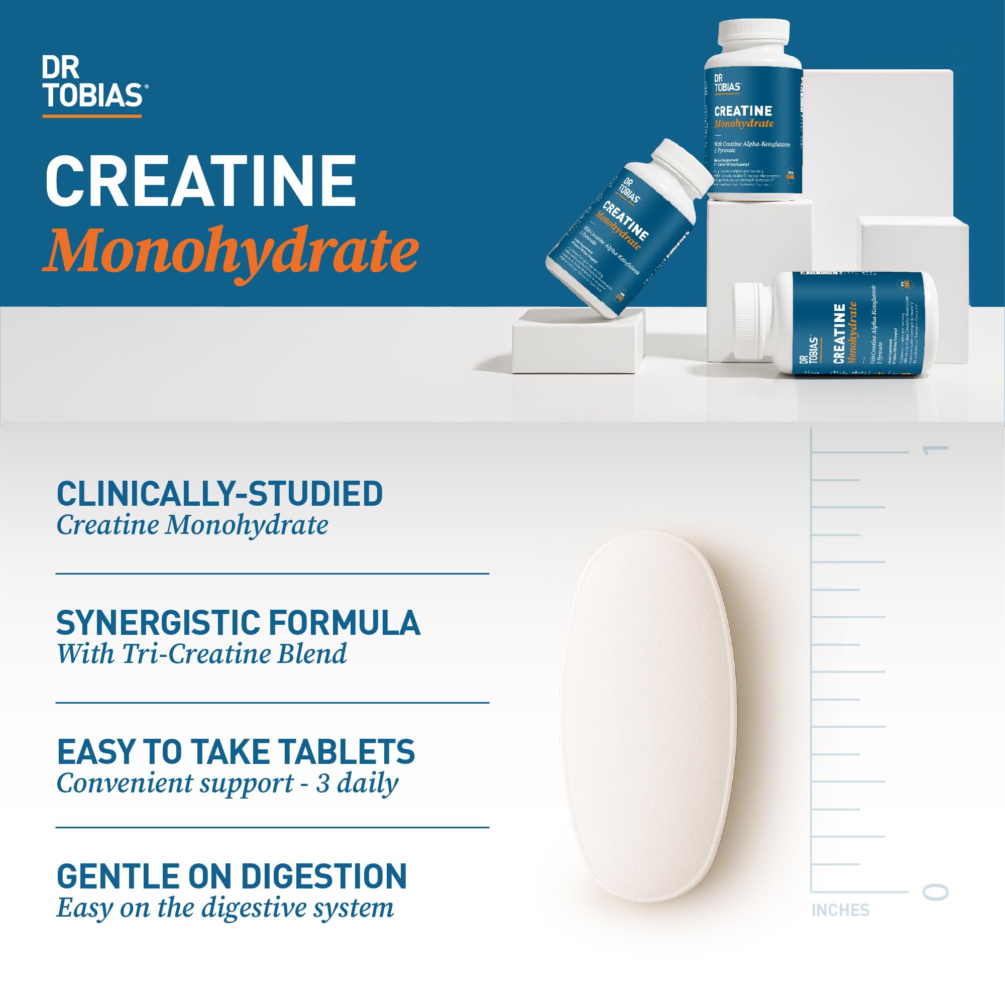 Dr. Tobias Creatine 3-in-1 Supplement Tablets nutritional information