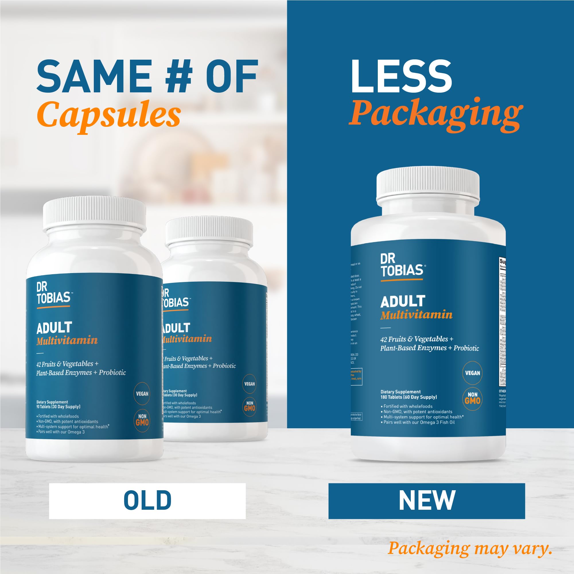 Dr. Tobias Daily Multivitamins 90 Tablets on a wooden table