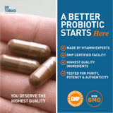 Dr. Tobias Daily Probiotic Capsules in lifestyle setting on kitchen counter