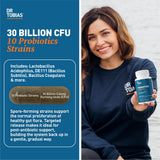 Dr. Tobias Daily Probiotic Capsules side view showing capsule count