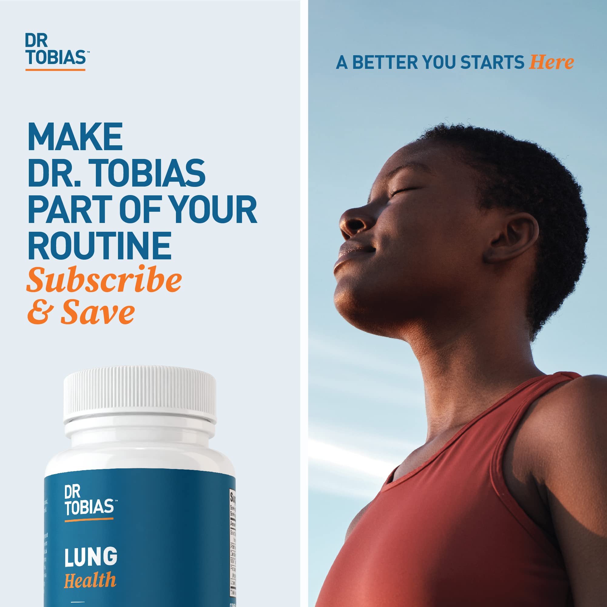 Dr. Tobias Lung Health Supplement capsule in hand
