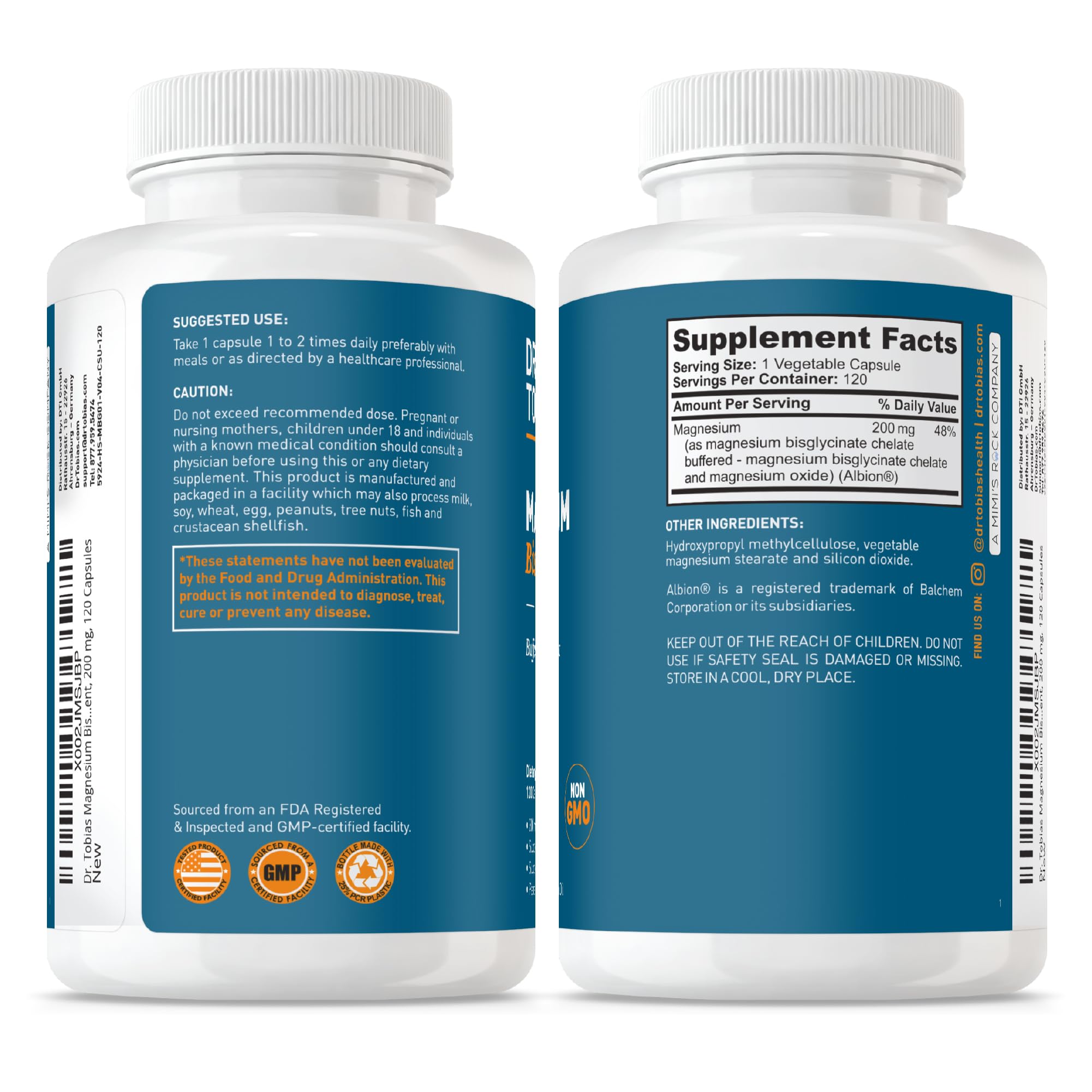 Dr. Tobias Magnesium Buffered Chelate Complex 200mg capsule close-up