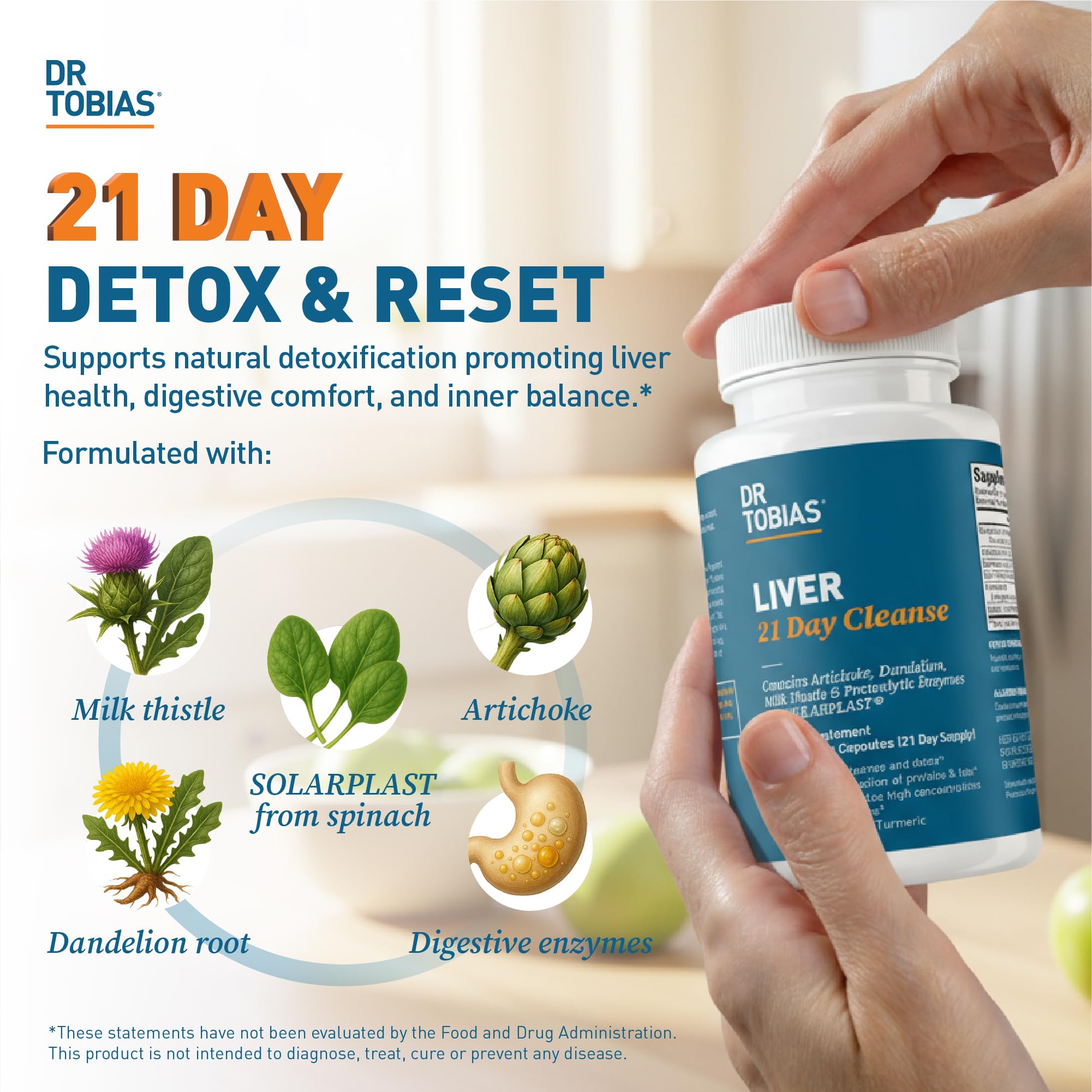 Dr. Tobias Milk Thistle 63-Capsule Supplement side view