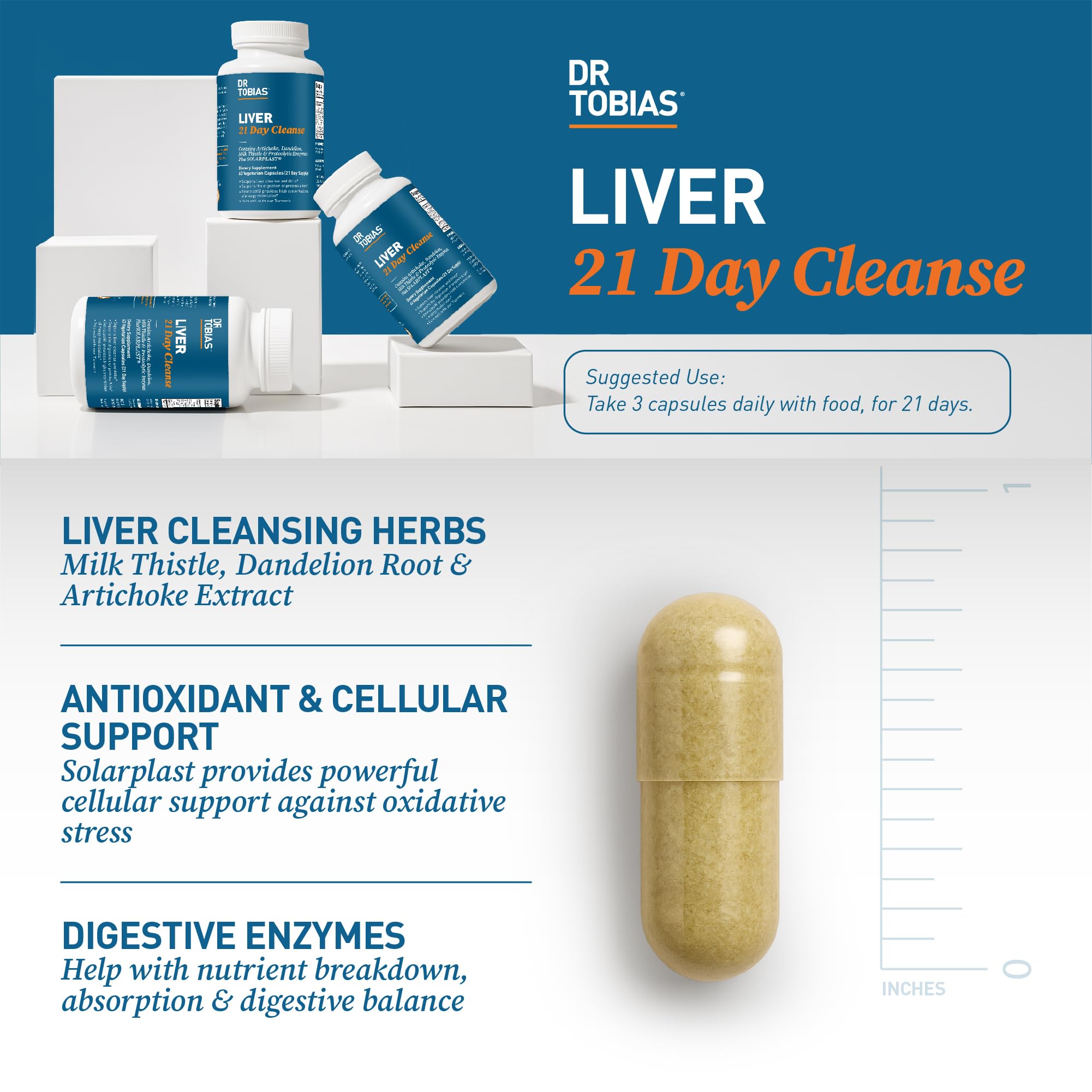 Dr. Tobias Milk Thistle Liver Cleanse Supplement capsules on a table