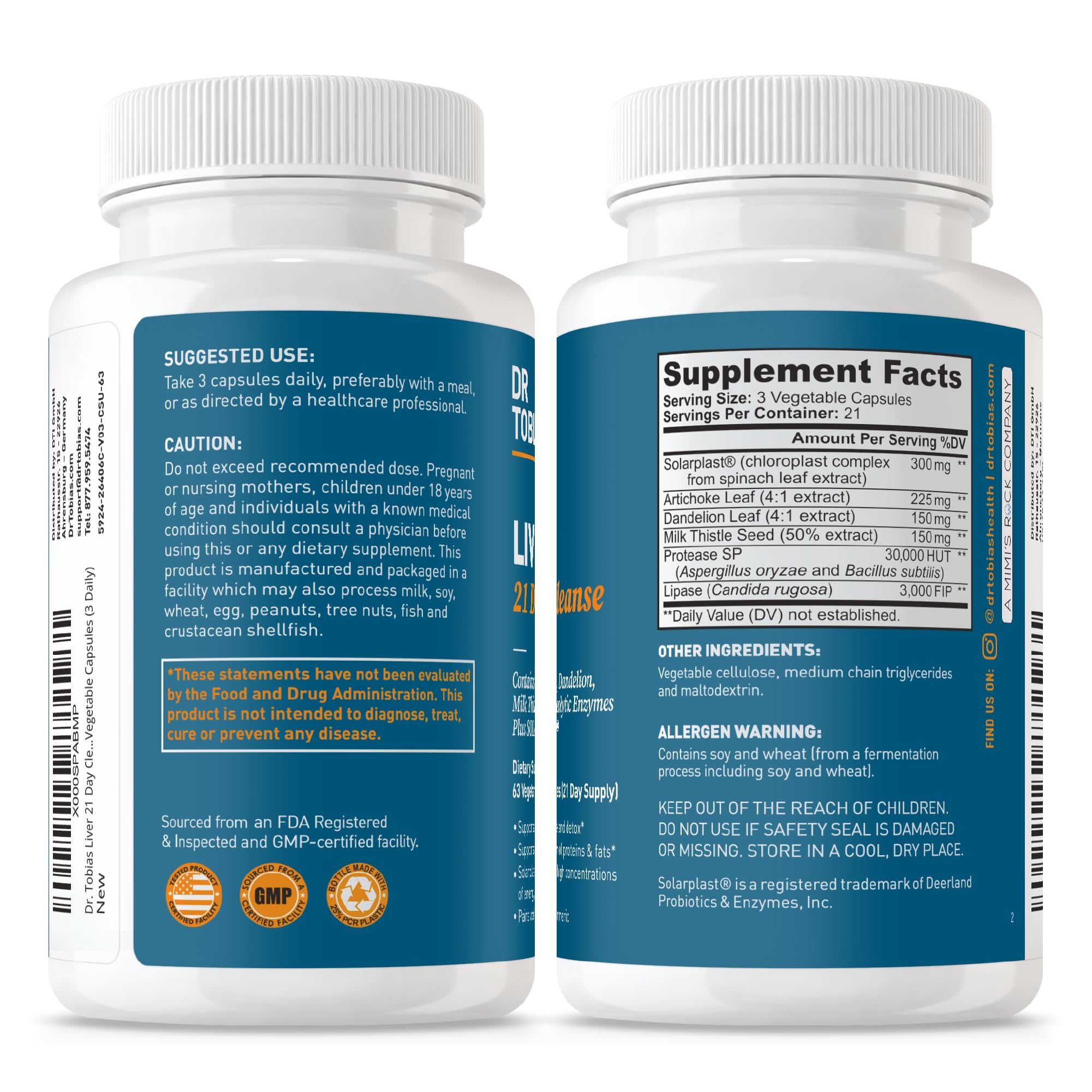 Dr. Tobias Milk Thistle Liver Cleanse Supplement packaging