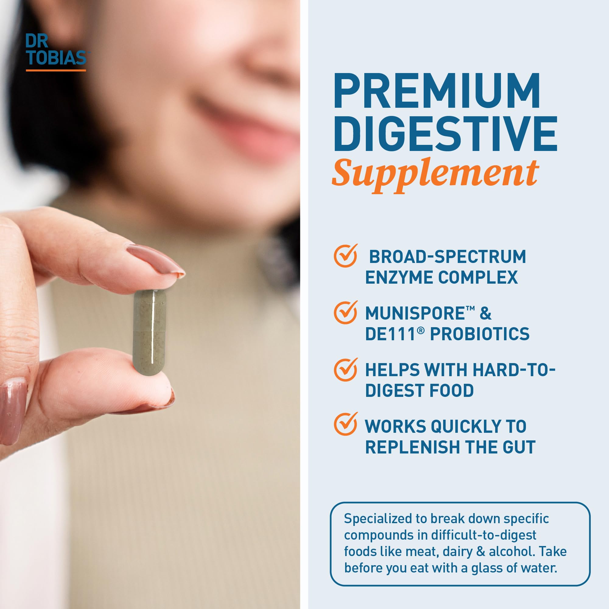 Dr. Tobias Multi-Enzyme Supplement 60 Capsules with packaging