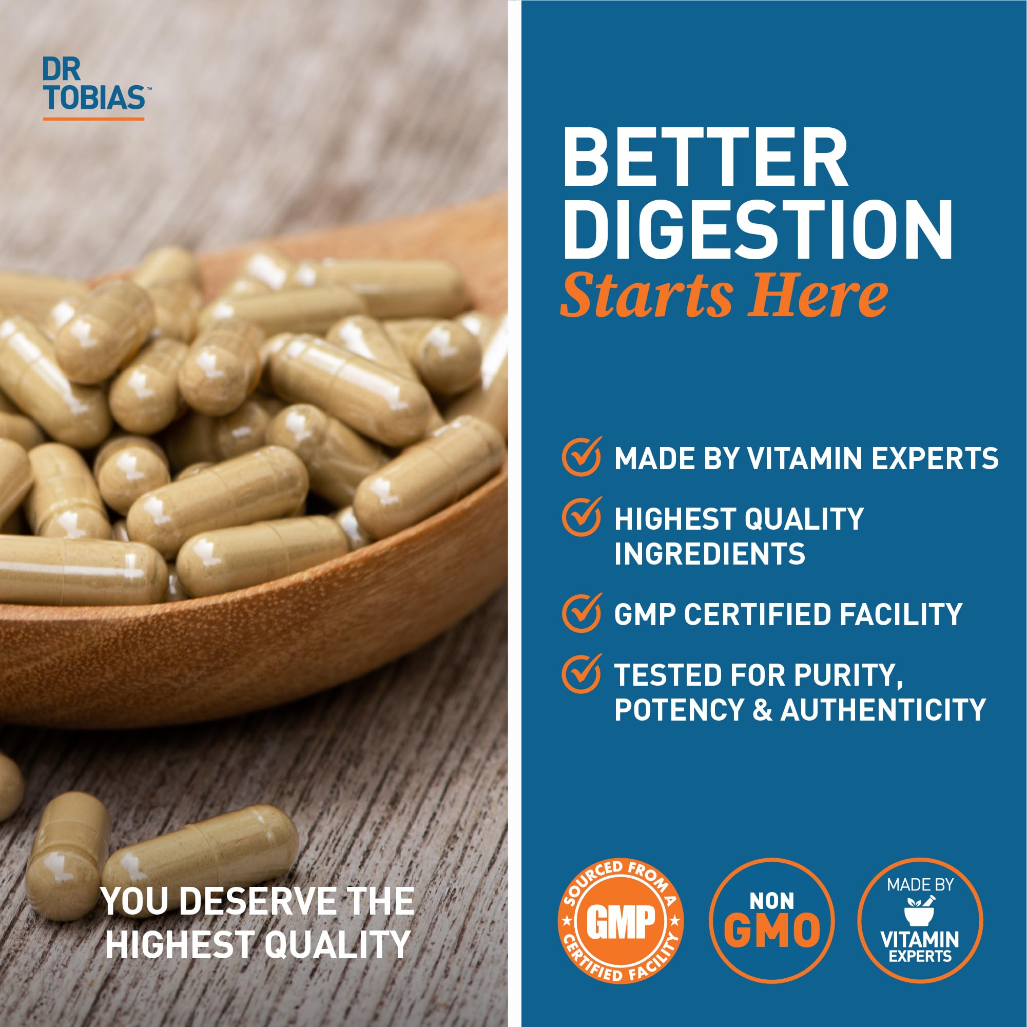 Dr. Tobias Multi-Enzyme Supplement packaging with ingredients list